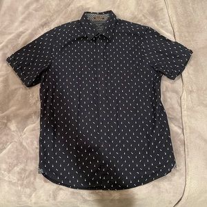 Ted Baker short sleeve button up w/ music print